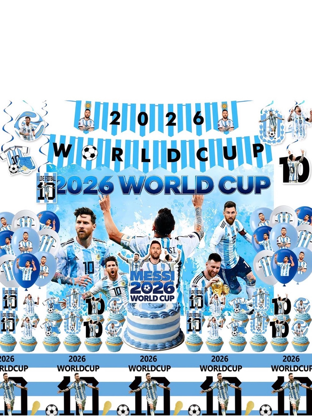 Argentina Blue & White 2026 World Cup Party Kit
